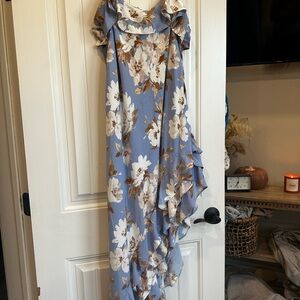 Abercrombie & Fitch Blue Floral High Low Dress